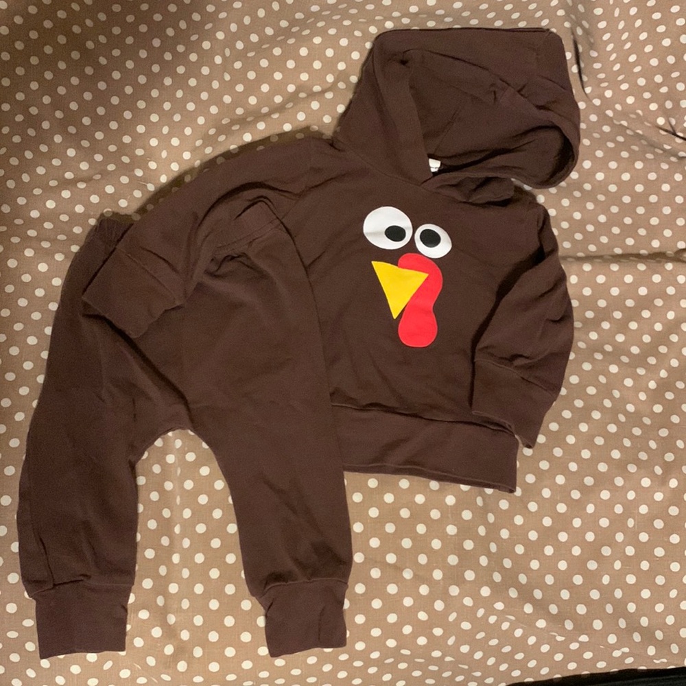 Thanksgiving Turkey 2 piece hoodie and pants 3month